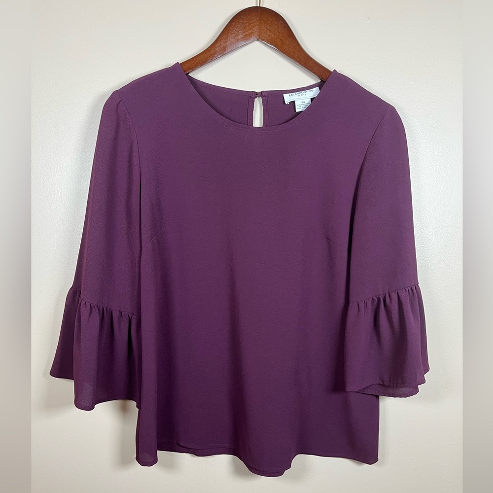 Deep purple, bell sleeve women’s fit top